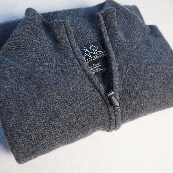 Jos A Bank Traveler’s Collection 100% Cashmere 1/4 Zip Sweater Men’s L – Defect - Picture 7 of 8